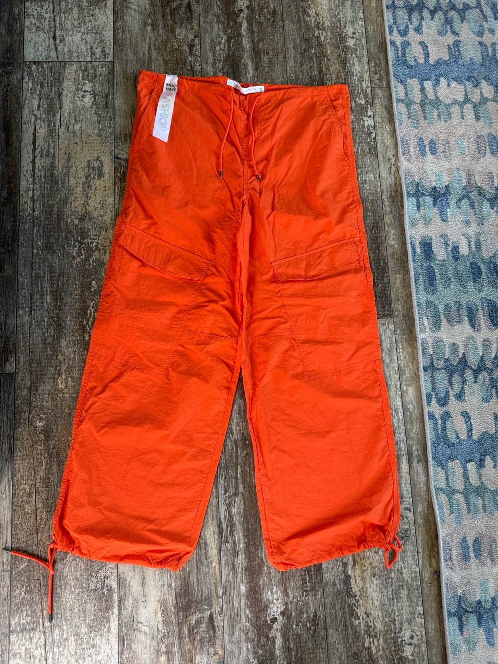 2 for $30 sale: NWT Tinseltown Orange parachute Cargo Pants Drawstring Ankle